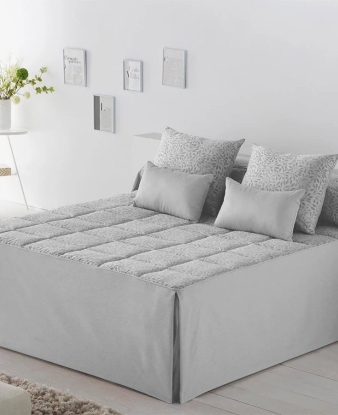 Colcha Edredón Ferrara gris jacquard JVR