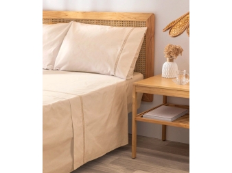 Sábanas Argos beige 200 hilos con vainica de Don Algodón