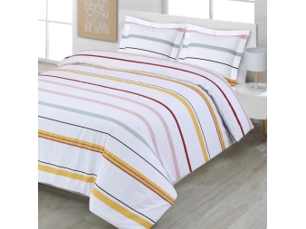 Conjunto completo de Funda Nórdica Xàbia de rayas en cama doble