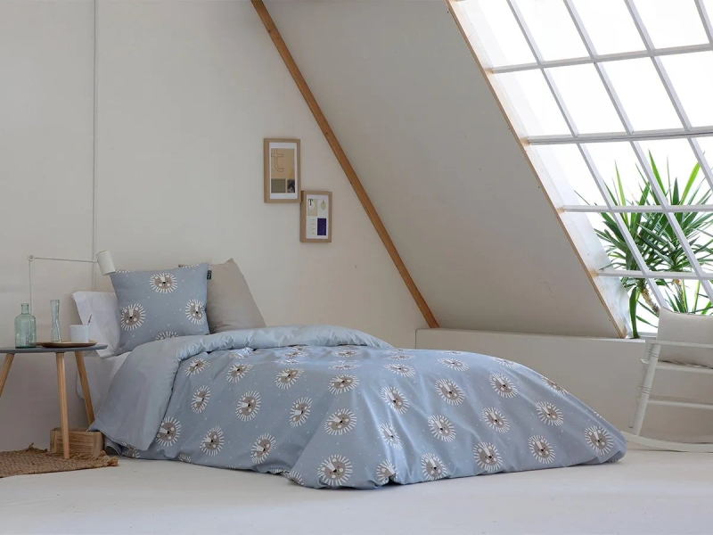 Juego Funda Nórdica Leo Azul en Cama Infantil (Ambiente Completo)