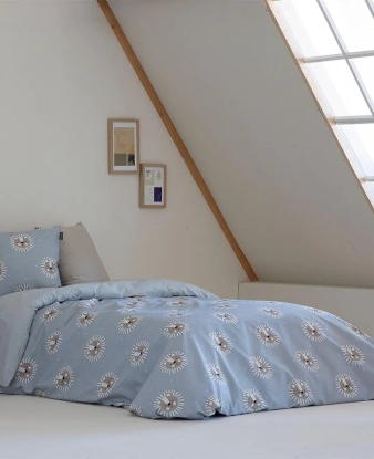 Juego Funda Nórdica Leo Azul en Cama Infantil (Ambiente Completo)