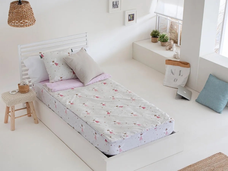 Saco nórdico infantil Ada con diseño de hadas rosa