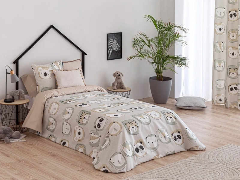 Funda Nórdica Infantil Zoo en dormitorio completo