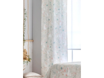 Tela infantil Misty Beige detalle del estampado