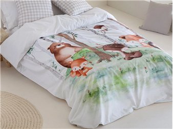 Sábanas Forest Confecciones Paula en cama infantil (ambiente)