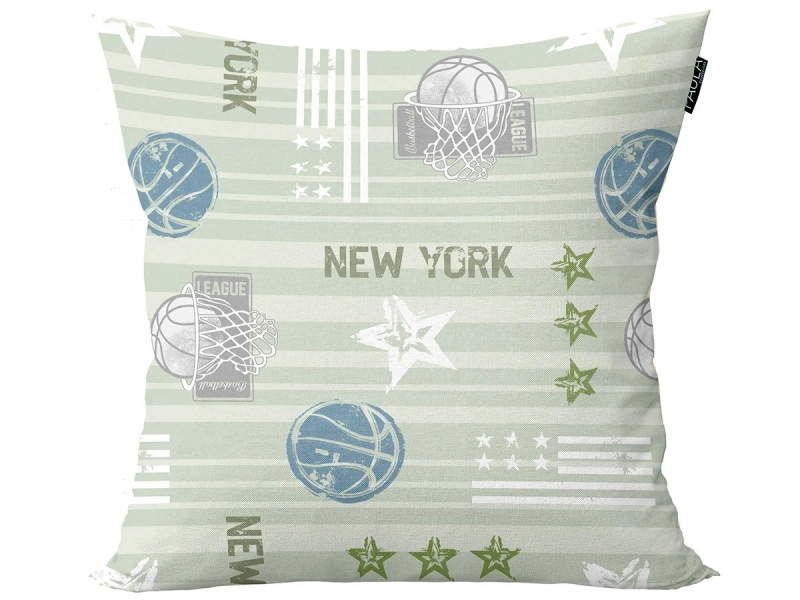 Funda de Cojín Basket juvenil en cama (ambiente)