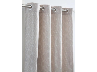 Cortina Jacquard Lora Beige con Ollaos Confecciones Paula