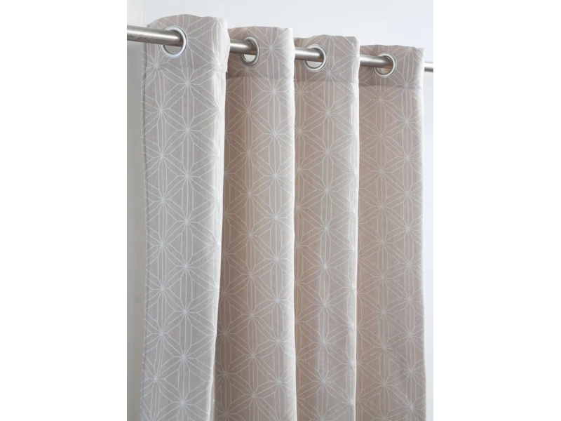 Cortina Jacquard Lora Beige con Ollaos Confecciones Paula