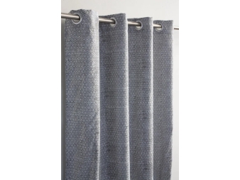 Cortina Salar gris con ojales metálicos – detalle jacquard