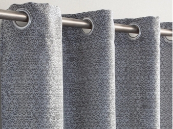 Cortina Salar gris – textura del tejido y anillas