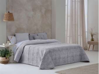 Colcha Boutí Salar gris en dormitorio (ambiente)