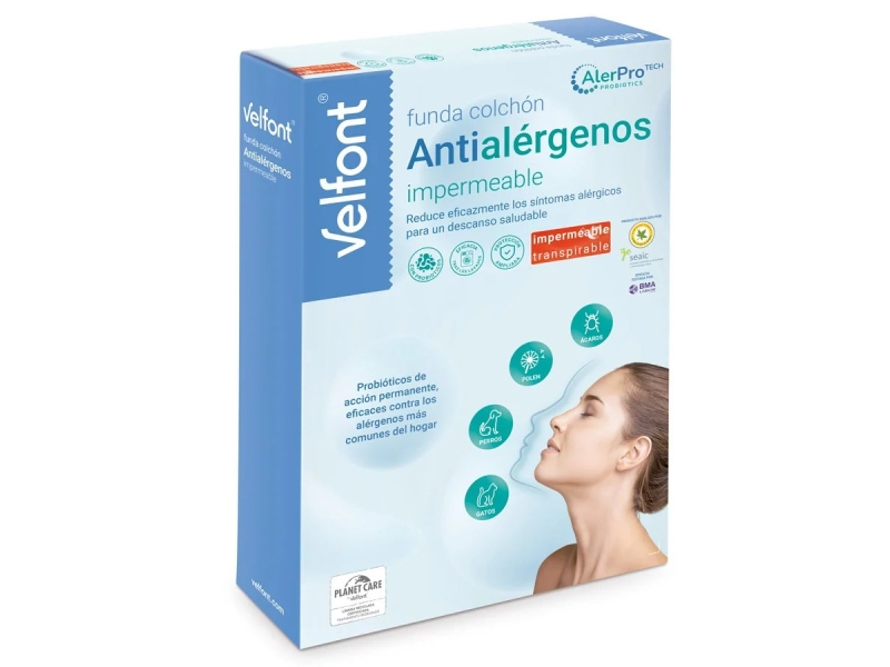 Funda de Colchón Antialérgenos Impermeable Velfont AlerProTECH - Caja