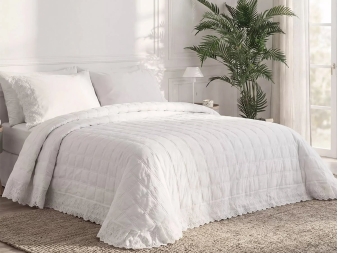 Colcha Boutí Garment Wash LN de Manterol en cama vestida