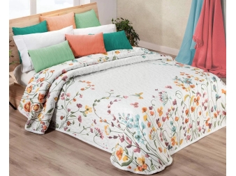 Colcha Jacquard Colibrí de Manterol vista principal