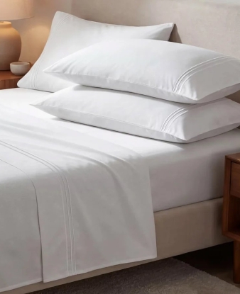 Juego Sabanas Boutique Manterol Algodon Saten 400 Hilos Blanco