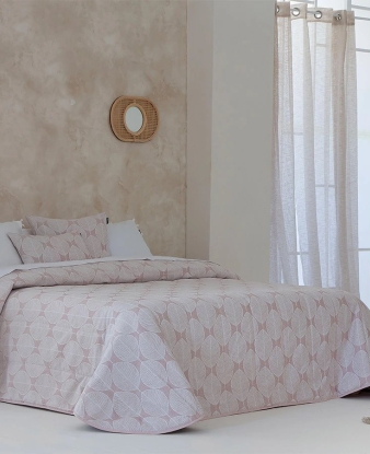 colcha bouti zubia rosa cama matrimonio elegante relieve
