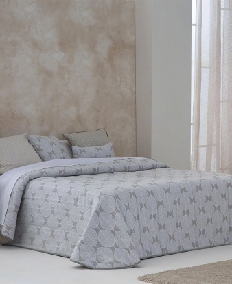 colcha verano zubia beige ligera jacquard confecciones paula