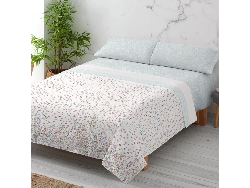 juego sabanas cotton deco 532 floral multicolor manterol
