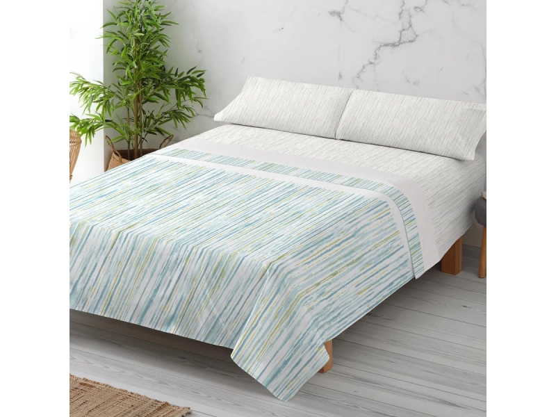 sabanas cotton deco rayas multicolor modernas manterol