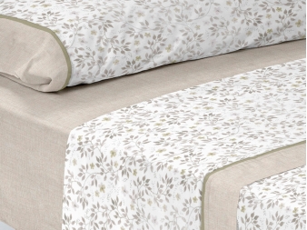 detalle juego sabanas jade beige tejido floral pierre cardin