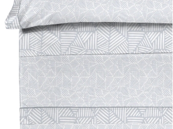 detalle sabanas margot gris tejido geometrico pierre cardin