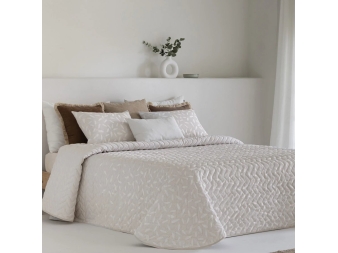 detalle colcha salta beige jacquard sandeco