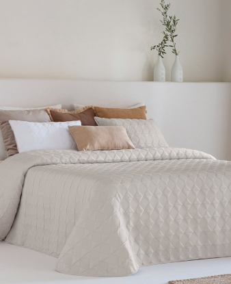 colcha reversible sina lado beige vista frontal sandeco