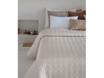 colcha reversible sina beige con cojines sandeco