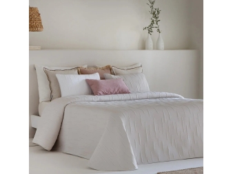 cubrecamas pique reversible merino blanco beige minimalista sandeco