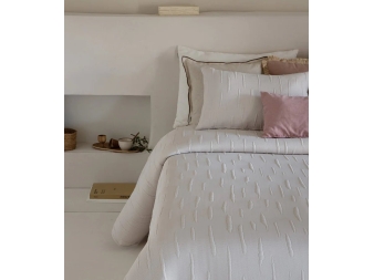 cubrecamas pique reversible merino blanco beige funda cojin sandeco