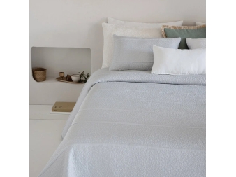 colcha reversible sicos gris detalle textura sandeco
