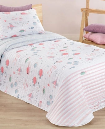 colcha bouti infantil spot junior 609 multicolor peces manterol