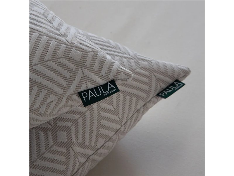 funda de cojín sada beige geométrica jacquard confecciones paula