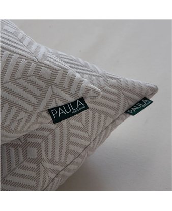 funda de cojín sada beige geométrica jacquard confecciones paula