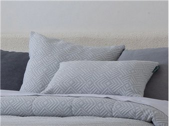 funda de cojín sada gris geométrica jacquard confecciones paula