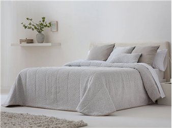colcha capa sada beige geometrica jacquard confecciones paula