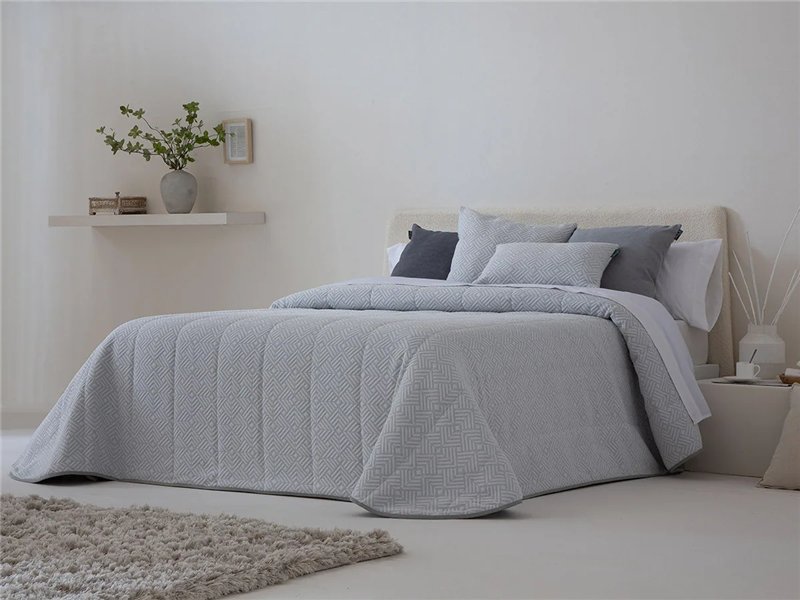 colcha capa sada gris geometrica jacquard confecciones paula