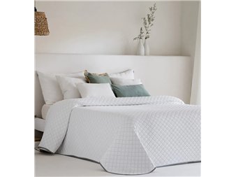 colcha medellin cara blanca reversible jacquard rombos sandeco