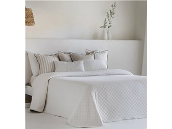 colcha medellin cara natural reversible jacquard rombos sandeco