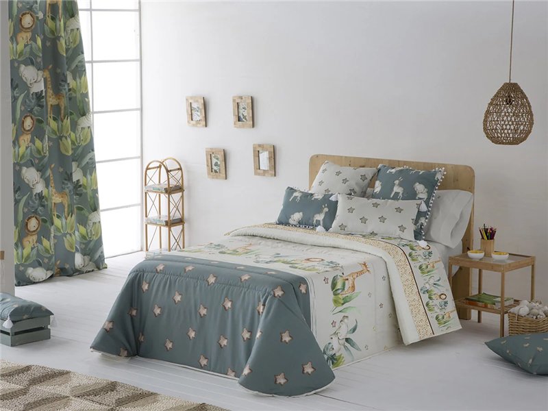 edredon simba beige infantil safari cañete