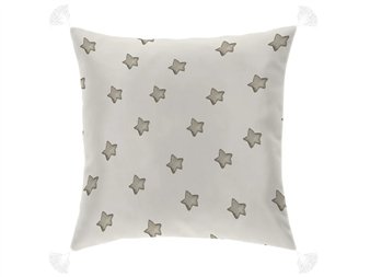 funda cojin bas beige estrellas borlas cañete