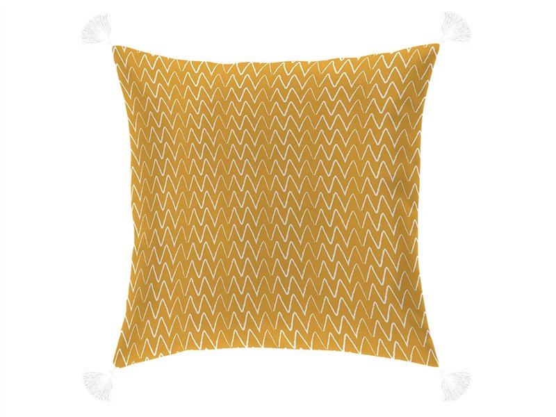 funda cojin hana naranja zigzag canete