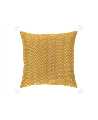 funda cojin hana naranja zigzag canete