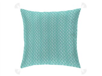 funda cojin hana turquesa zigzag canete