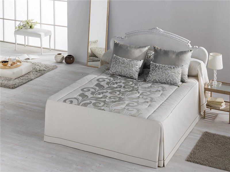 colcha edredon donatella plata jacquard jvr