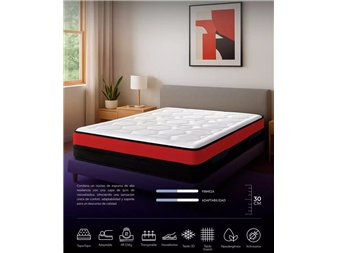 colchon km7 30 cm transpirable y adaptable