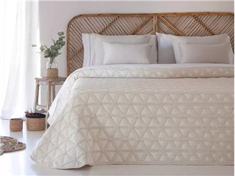 colcha pique nilo beige reversible jvr
