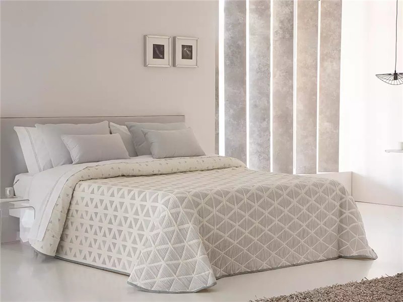 colcha pique nilo gris reversible jvr