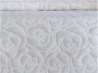 colcha jacquard loto beige acabado reversible jvr