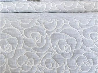 colcha jacquard loto gris acabado reversible jvr